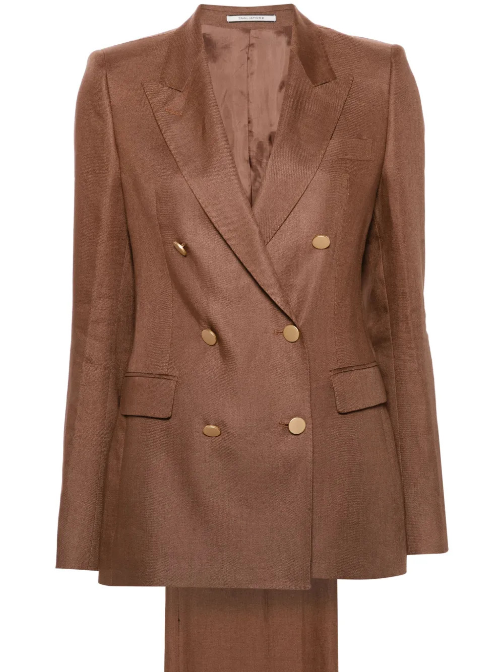 double-breasted linen suit | Farfetch Global