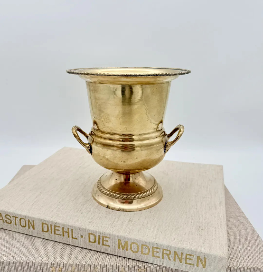 Vintage Brass Amphora Vase 1970s Mid Century Hollywood Regency Flower Vase - Etsy | Etsy (US)