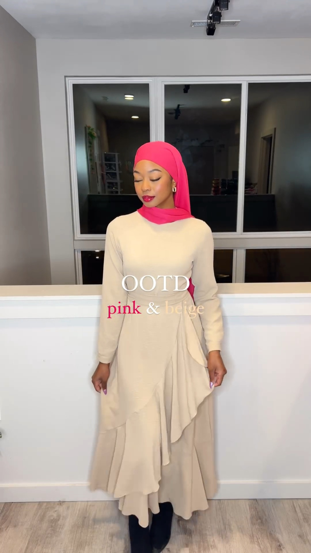 Beige Dress 
Pink Hijab 
Modest Outfit 
#ootd #modestfashion #hijabb

#LTKfindsunder50