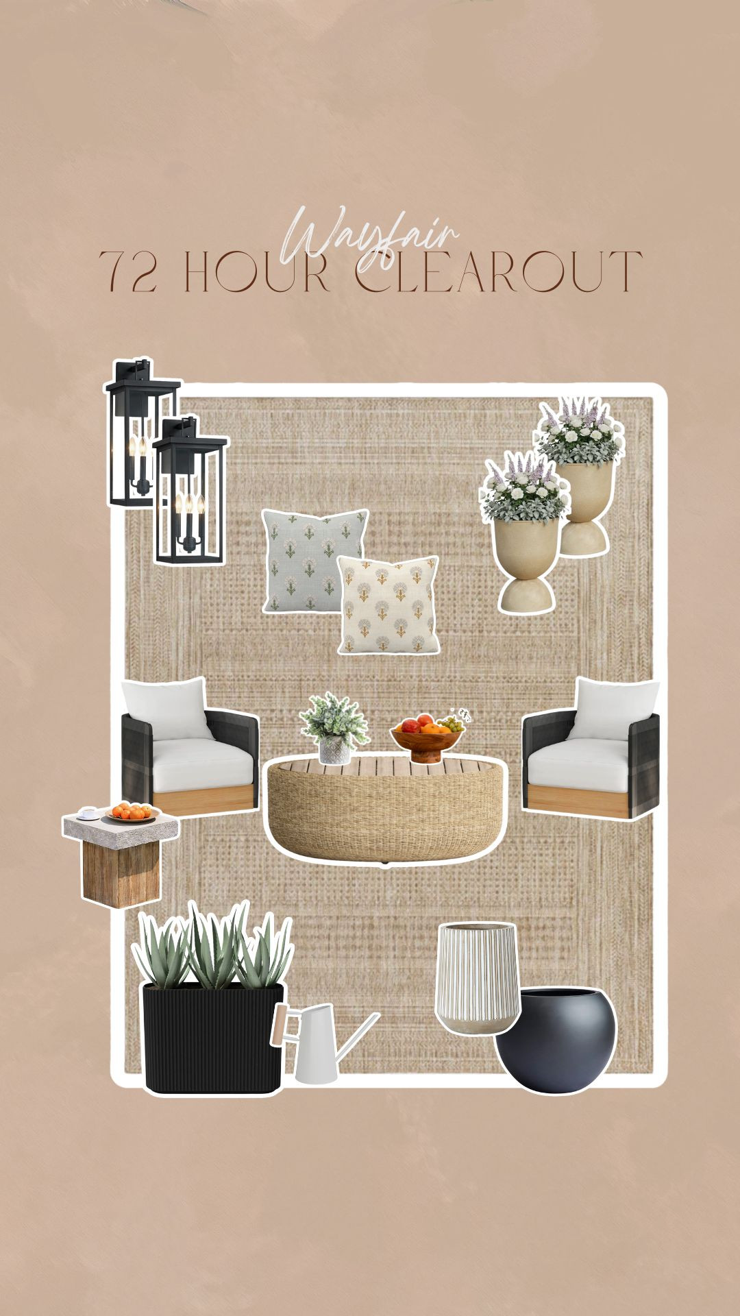Wayfair 72 hour clear-out deals 

 #LTKSeasonal #LTKHome #LTKSaleAlert