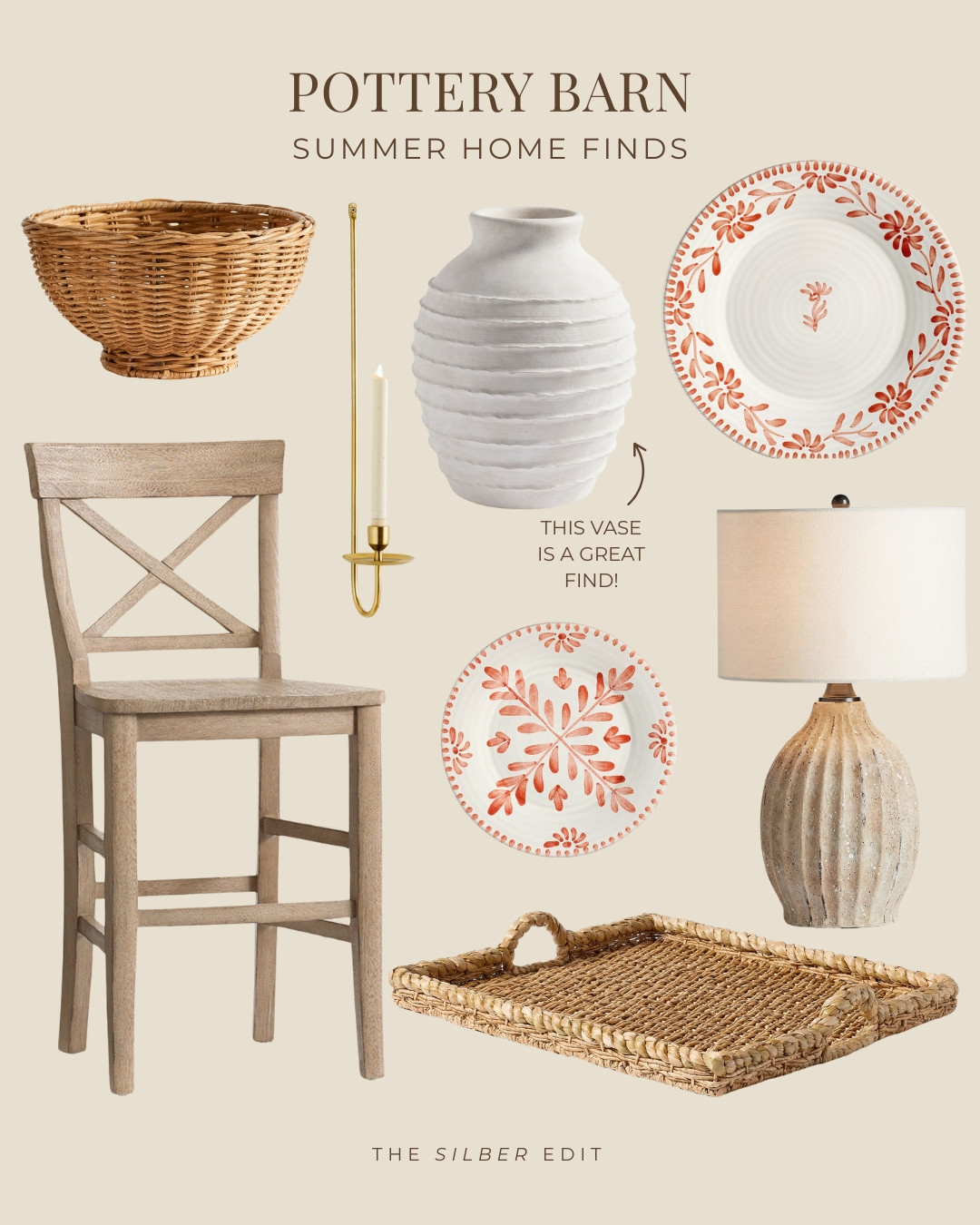 Pottery Barn Memorial Day sale! Home decor finds to elevate your summer style. 

dinnerware, counter stools, table lamp, wall decor, woven tray, vase, Stefana Silber 

 #LTKSummerEdit #LTKHome #LTKSaleAlert