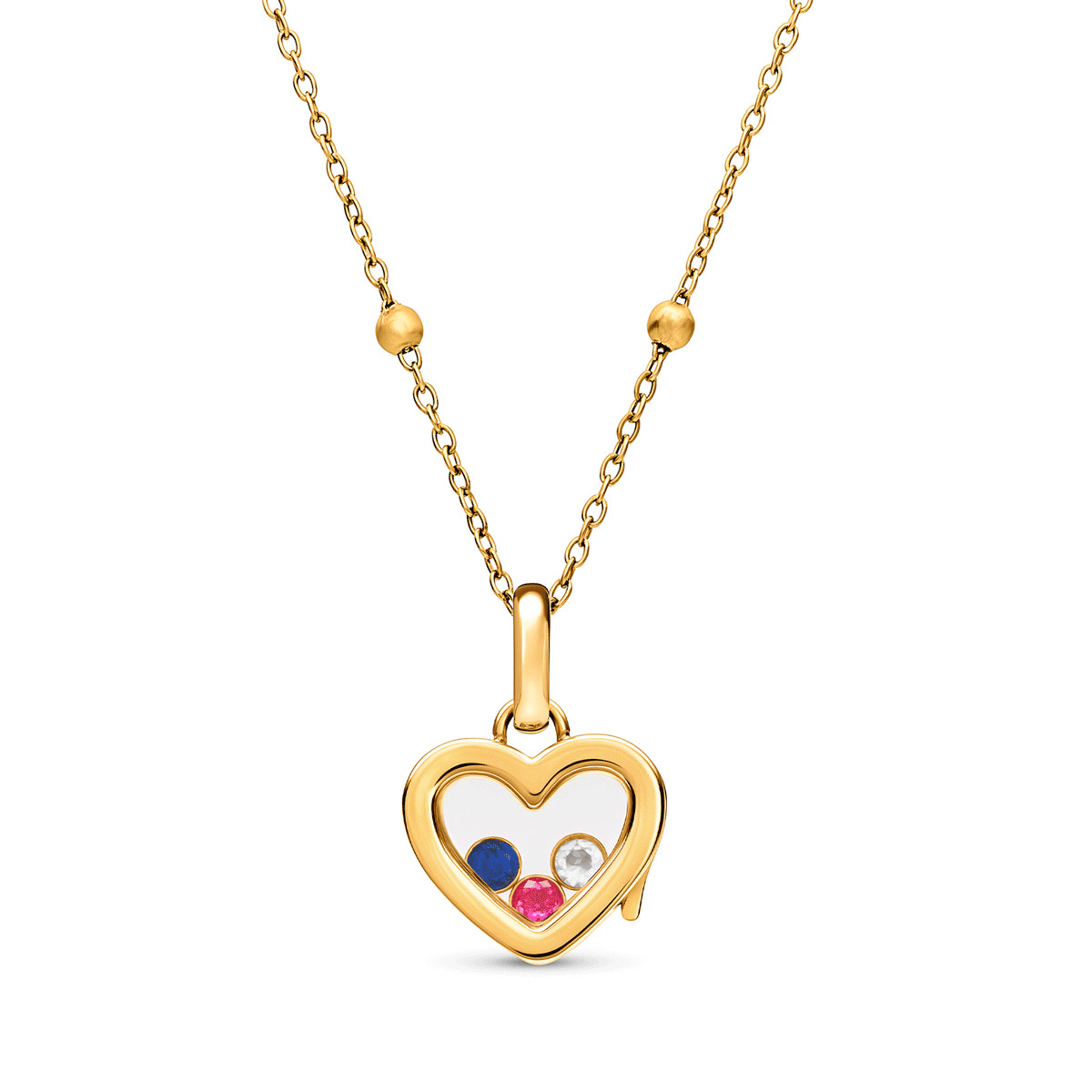 Floating Birthstone Locket Necklace (Gold) | Abbott Lyon