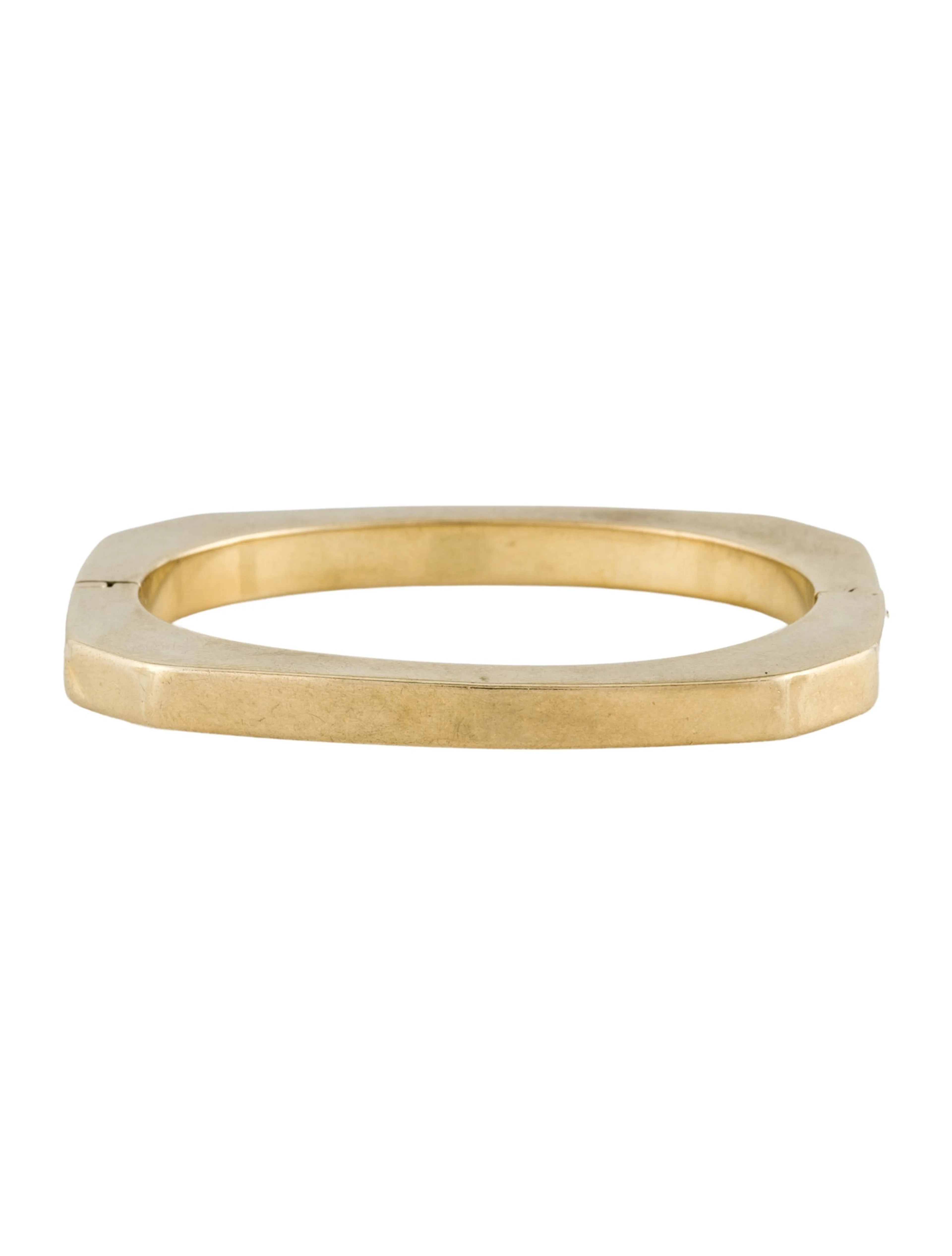 14K Square Hinged Bangle Bracelet | The RealReal
