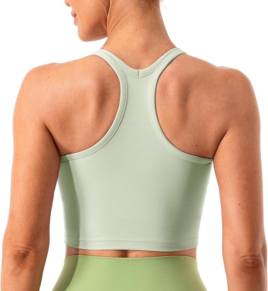 Lavento Women's Racerback Sports Bra Yoga Crop Top with Built in Bra | Amazon (US)