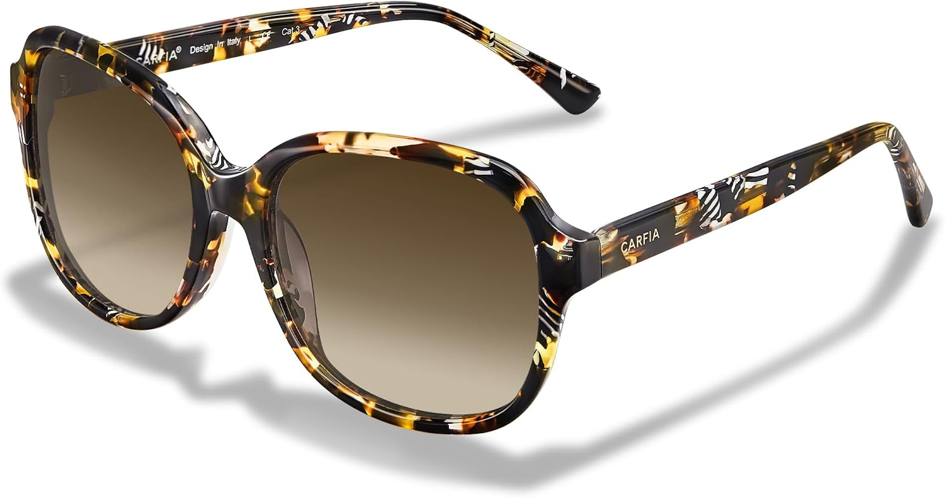 CARFIA Acetate Oversized Square Polarized Sunglasses for Women UV Protection Retro Trendy Big Sha... | Amazon (US)