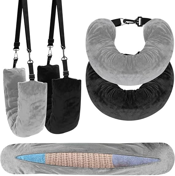 2-Pack Stuffable Travel Neck Pillow, Velvet Travel Pillow for Extra Luggage, Stuffable Pillow wit... | Amazon (US)