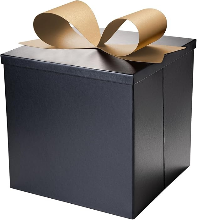 BIOBROWN Medium Gift Boxes with Lids for Presents, 9x9x9 Inches Black Collapsible Gift Box for Va... | Amazon (US)