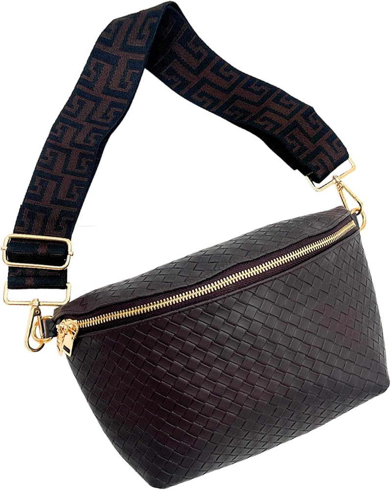 Modern+Chic Rory Oversized Crisscross Belt Bag for Women, Vegan Leather Crossbody Bag with Strap ... | Amazon (US)