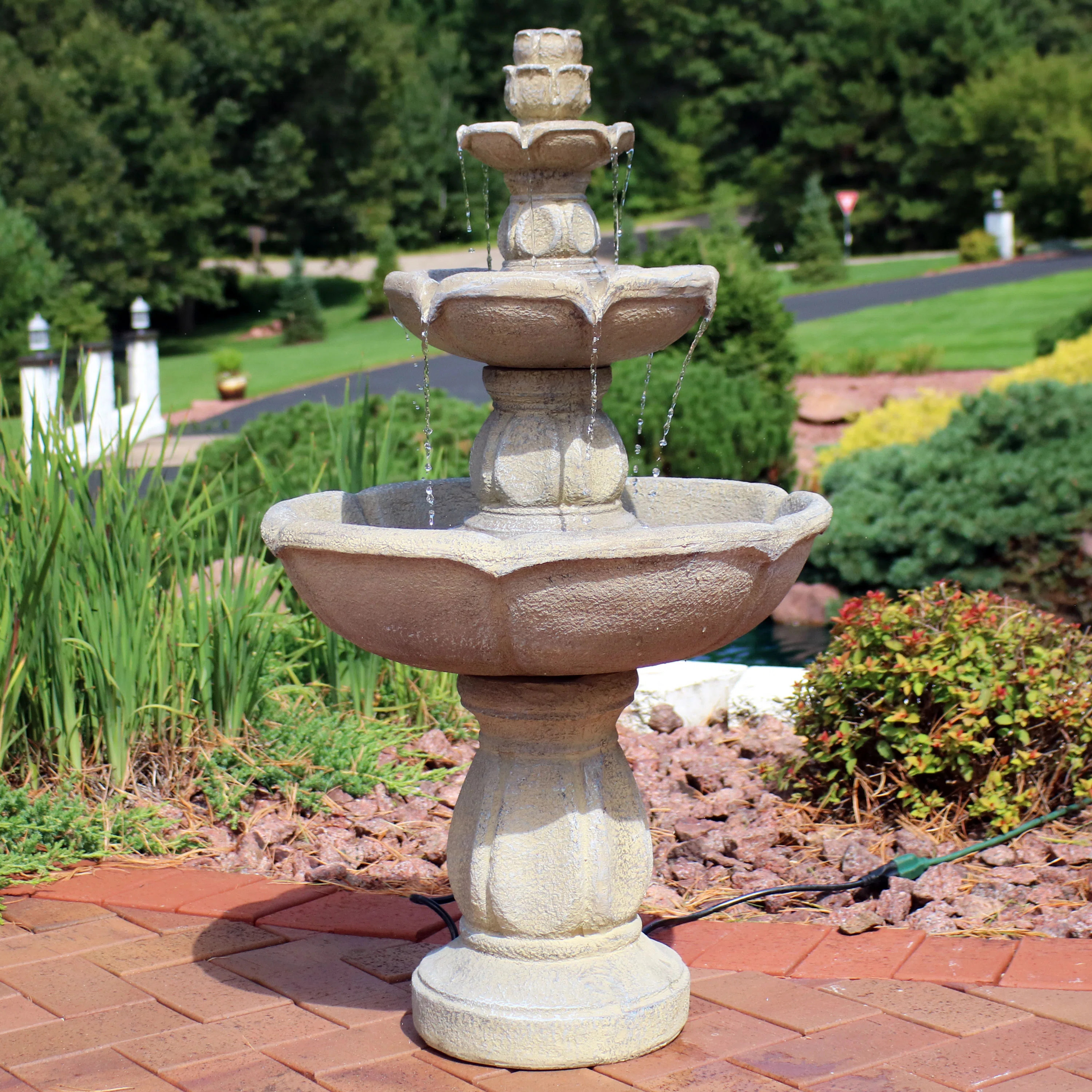 Rolf Birds' Delight Traditional 3-Tier Fiberglass Water Fountain | Wayfair North America