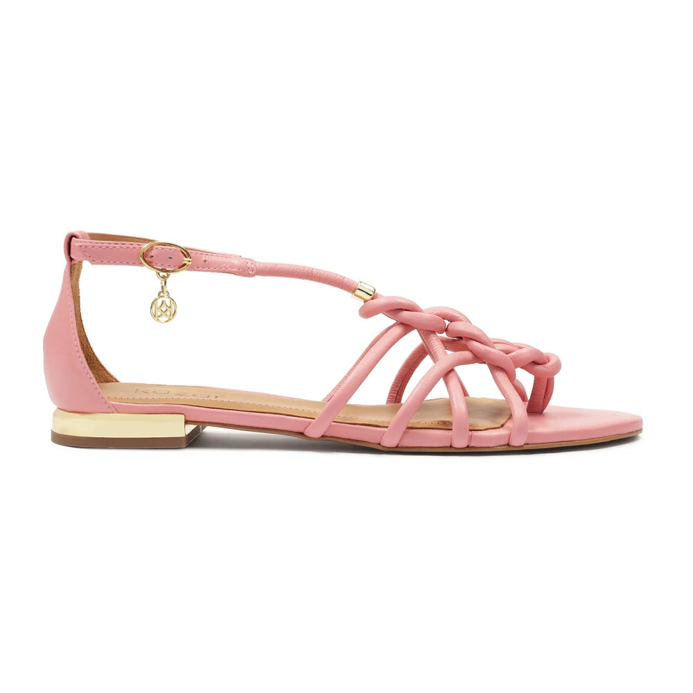 Rosa Sandalen mit flachem goldenem Absatz | Kazar | Herren | Miinto | Miinto DE