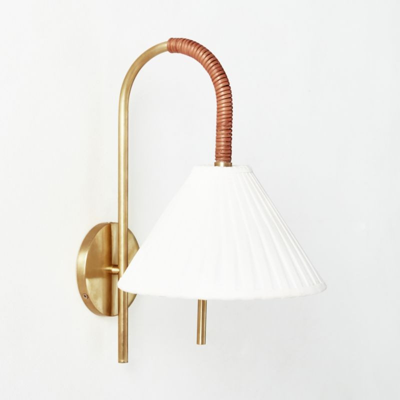 Pogo Brass and Cane Wall Sconce + Reviews | CB2 | CB2
