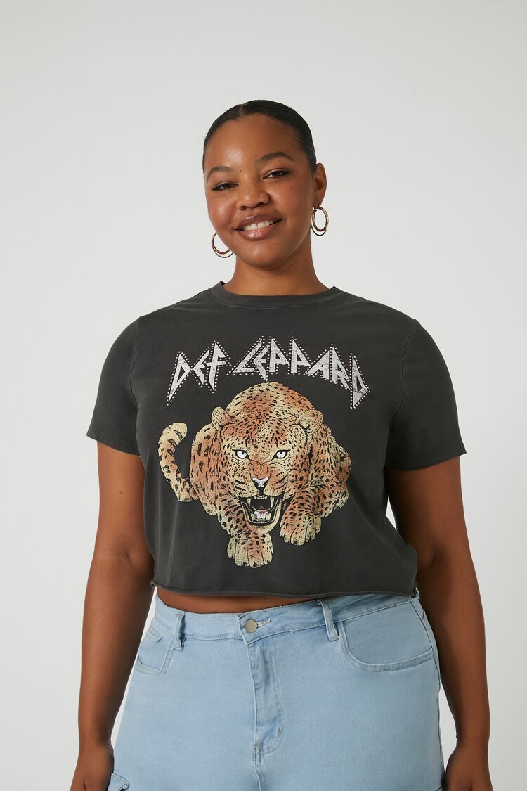 Plus Size Def Leppard Cropped Tee | Forever 21