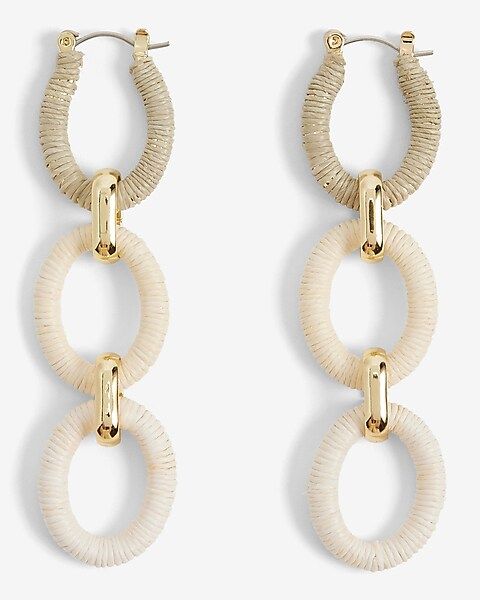 Wrapped Linked Oval Drop Earrings | Express