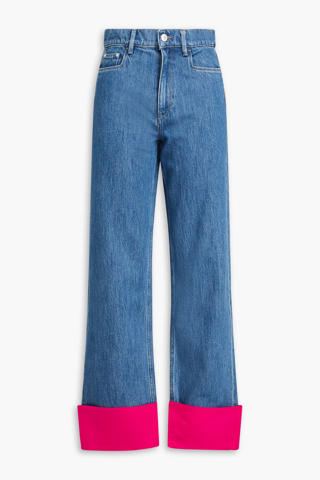 Poppy two-tone high-rise straight-leg jeans | The Outnet (US and CA)