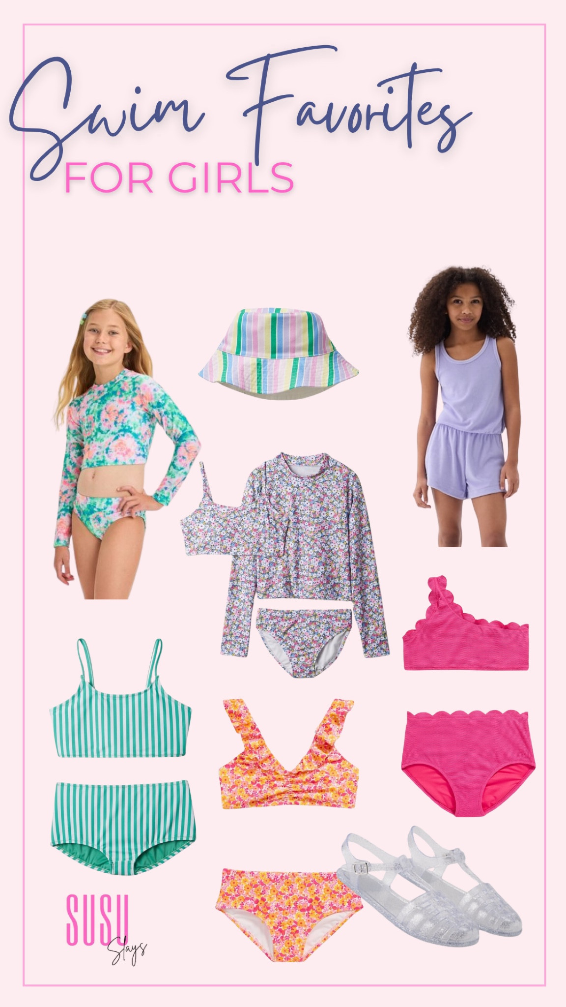 More cute swim options for girls! I love rash guards to protect their skin and a cute bucket hat to keep sun off their faces! 

#LTKkids #LTKSeasonal #LTKswim