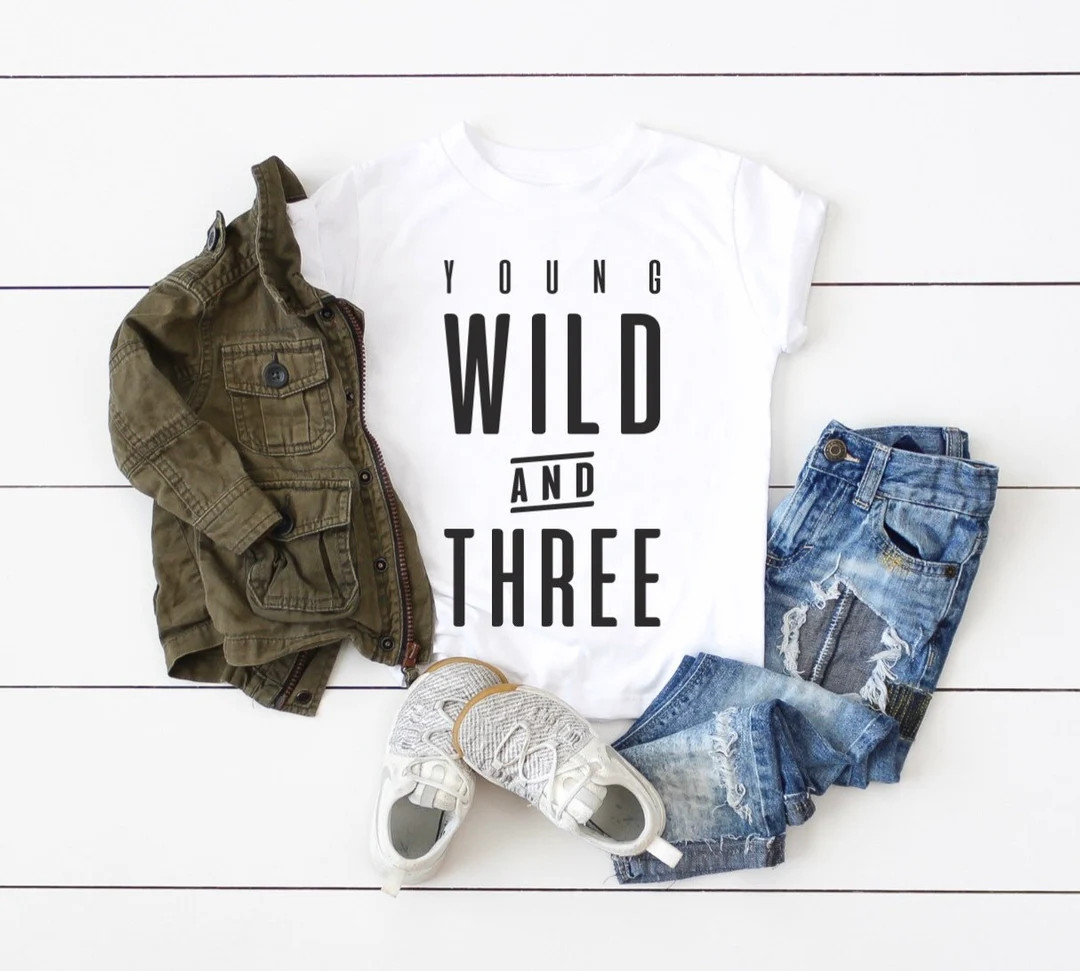 Young Wild and Three / 3rd Birthday / Birthday Boy | Etsy (US)