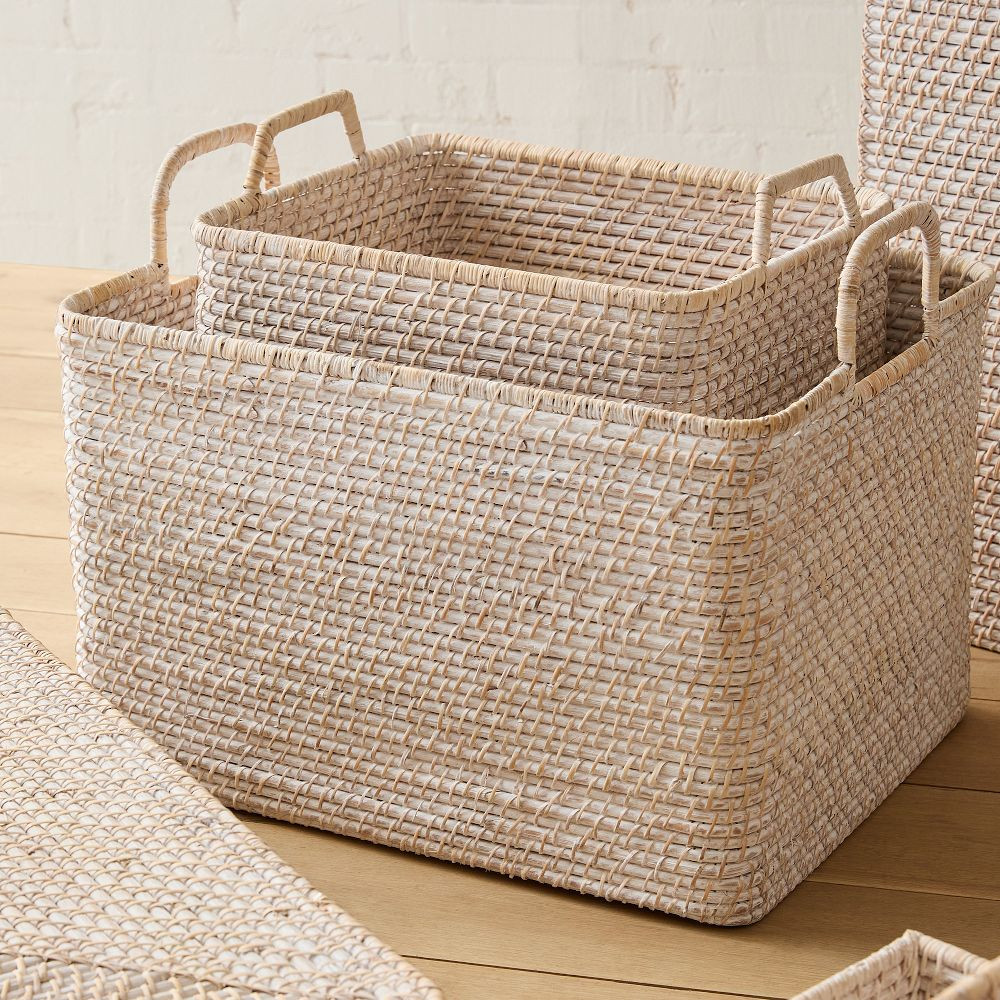 Modern Weave Rattan Baskets | West Elm (US)