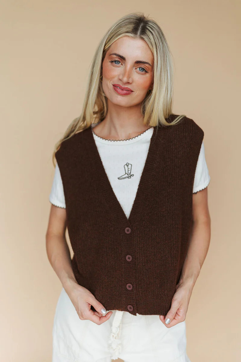 Marion Vest In Chocolate Brown | Henly