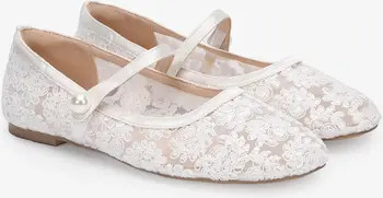 Zora Crochet Lace Mary Jane Wedding Flats | Nordstrom