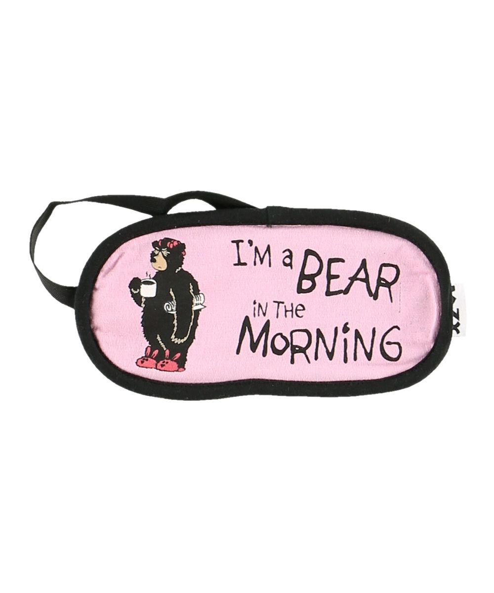 Pink & Black 'I'm a Bear in the Morning' Sleep Mask | Zulily