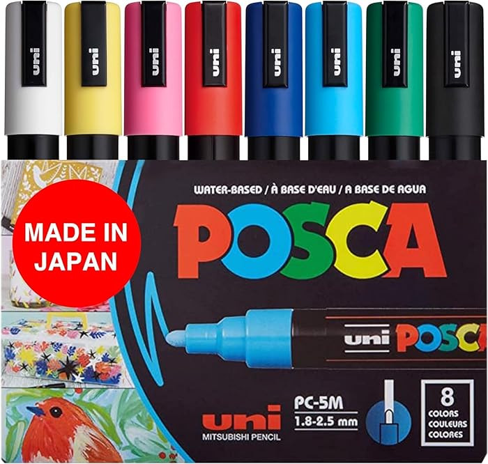 POSCA 8-Color Paint Marker Set, PC-5M Medium | Amazon (US)