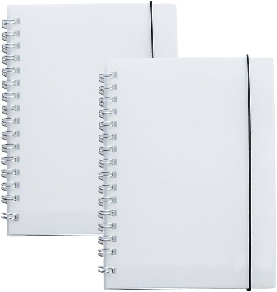 Yansanido 2 Pcs A6 Blank Pages Clear Hardcover Spiral Notebooks Journals Planner 5.7 Inch x 4.1 I... | Amazon (US)