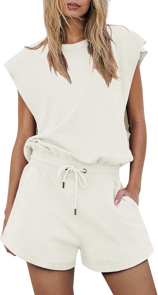 ReachMe Womens Summer Athletic Rompers Drawstring Workout Jumpsuits Open Back Shorts Onesies Casu... | Amazon (US)