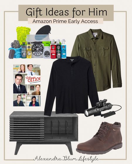 Gift ideas for men all on sale during Amazon Prime Early Access Sale Wvent, mens tops, flashlight, mens boots, Car cleaning kit, record table storage, Office complete season! 

#LTKunder100 #LTKSeasonal #LTKmens