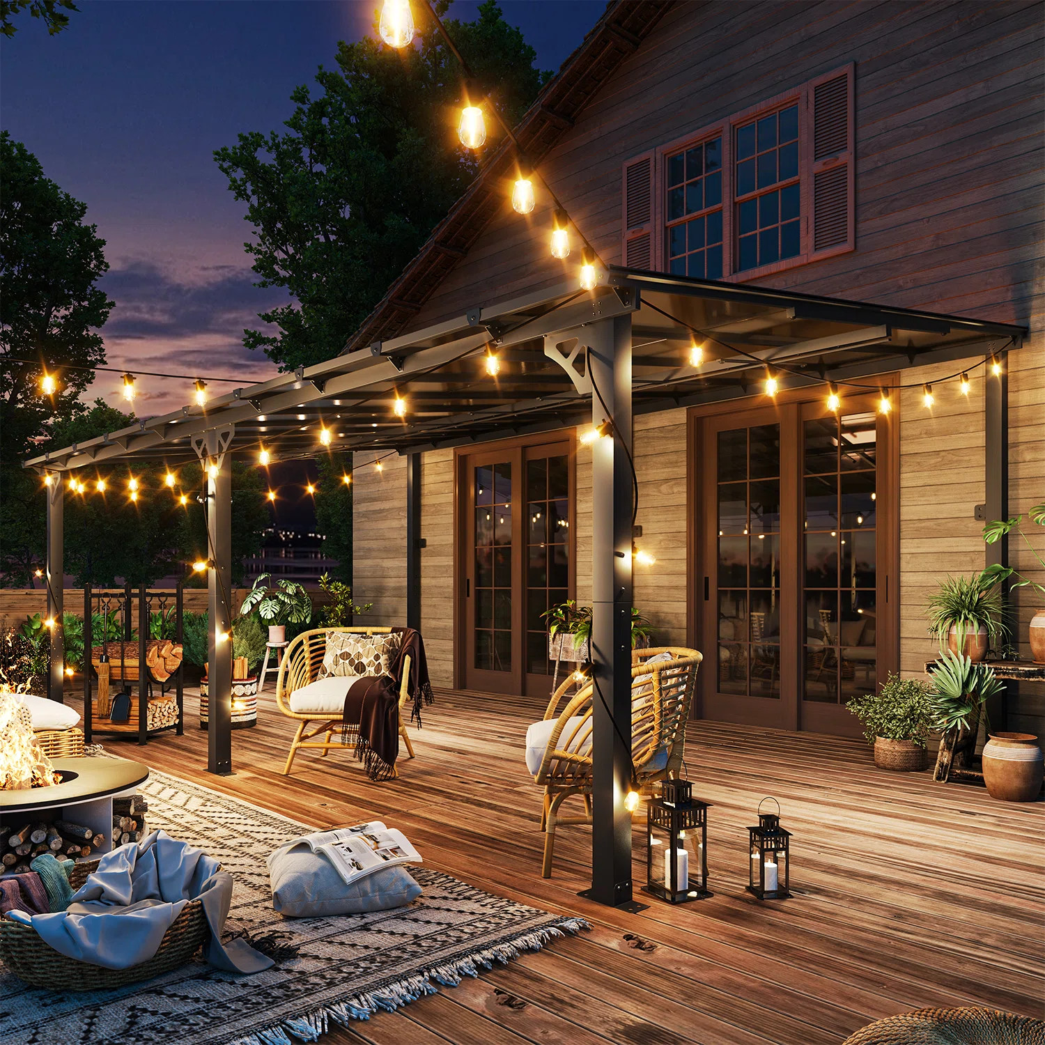 JolyDale 20 Ft. W x 12 Ft. DMetal Pergola With Canopy & Reviews | Wayfair | Wayfair North America