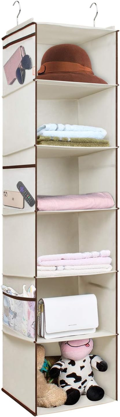 Univivi 6 Layer Hanging Closet Organizer,Hanging Shelves for Closet with 6 Side Pockets,Hanging C... | Amazon (US)
