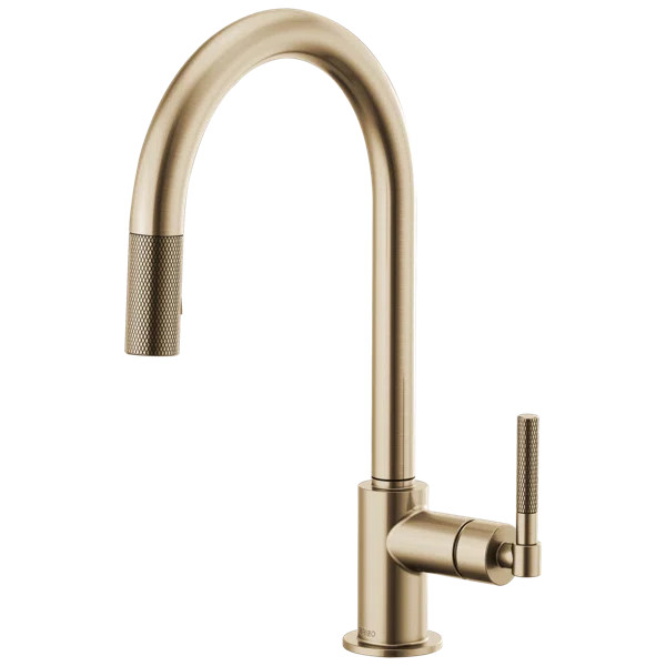 Litze® Pull-Down Faucet with Arc Spout and Knurled Handle | Perigold