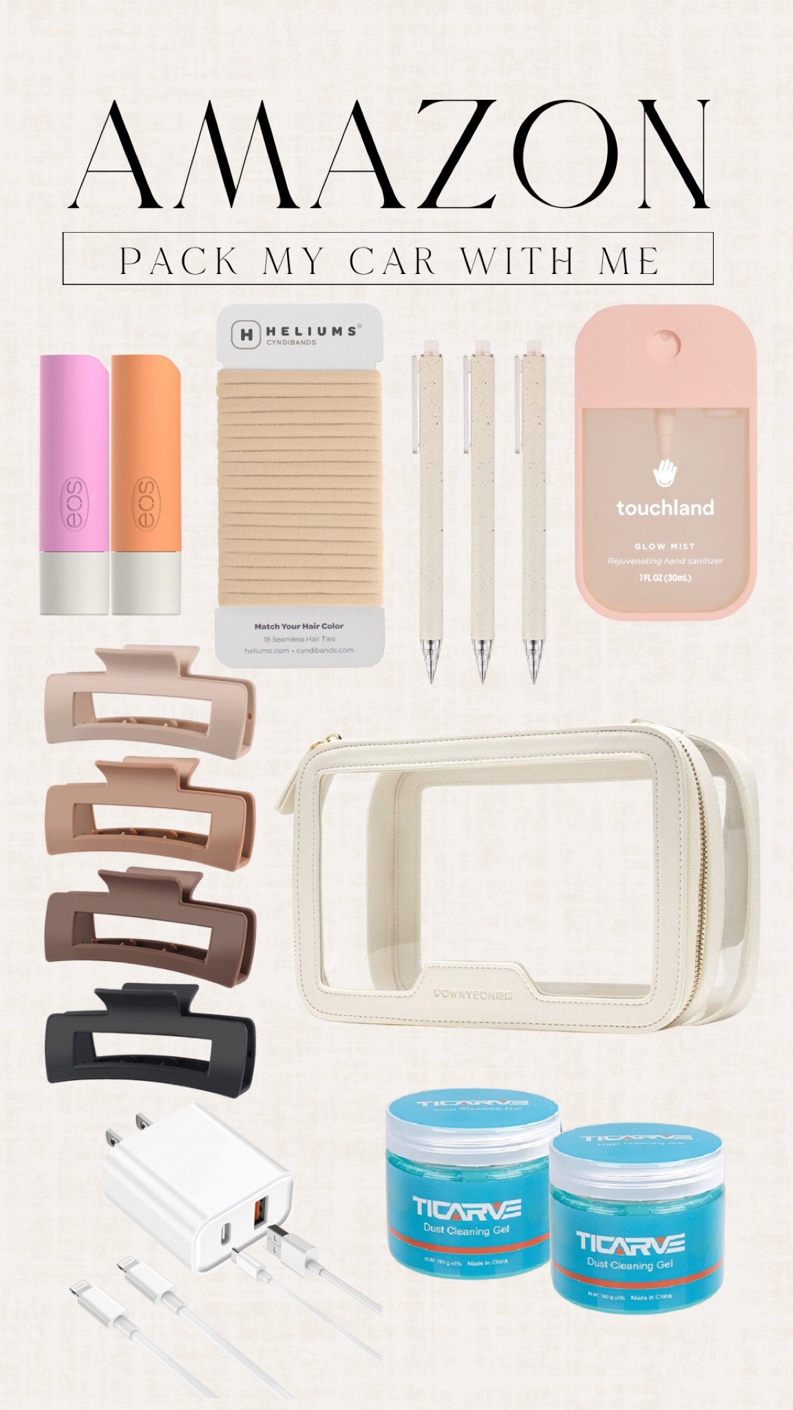 Pack my car with me!

Car organization, car cleaning hacks, car detailing, car essentials, clear makeup bag, amazon finds, lightning charger, aesthetic pens,

#LTKtravel #LTKFind #LTKunder50