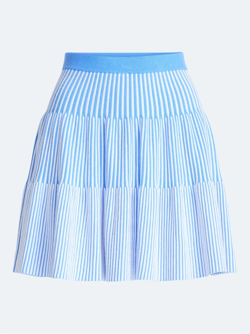 Free Assembly Women's and Women's Plus Ribbed Stitch Tiered Mini Skirt. Sizes XS-4X | Walmart (US)