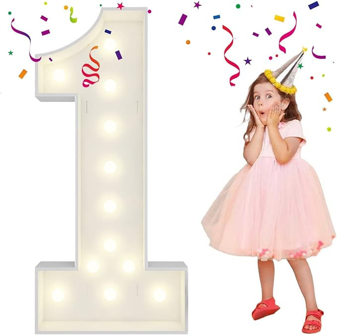 4FT Light Up Numbers Letters, Mosaic Numbers for Balloons, Giant Marquee Numbers, Mosaic Balloon ... | Amazon (US)