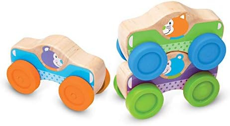 Melissa & Doug First Play Wooden Animal Stacking Cars (3 pcs) | Amazon (US)