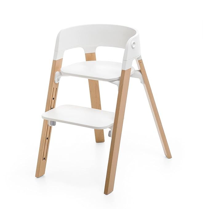 Stokke Steps Chair - Natural Legs & White Seat - 5-in-1 Seat System - Can Transform Into Newborn ... | Amazon (US)