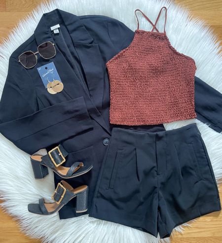 Happy Almost Friday!  Here’s a fun dressier look for you tonight with the blazer, new top, high rise shorts & heels!  Check out my stories & bio for links! 🖤 Have a great night! 

#LTKshoecrush #LTKstyletip #LTKfindsunder50