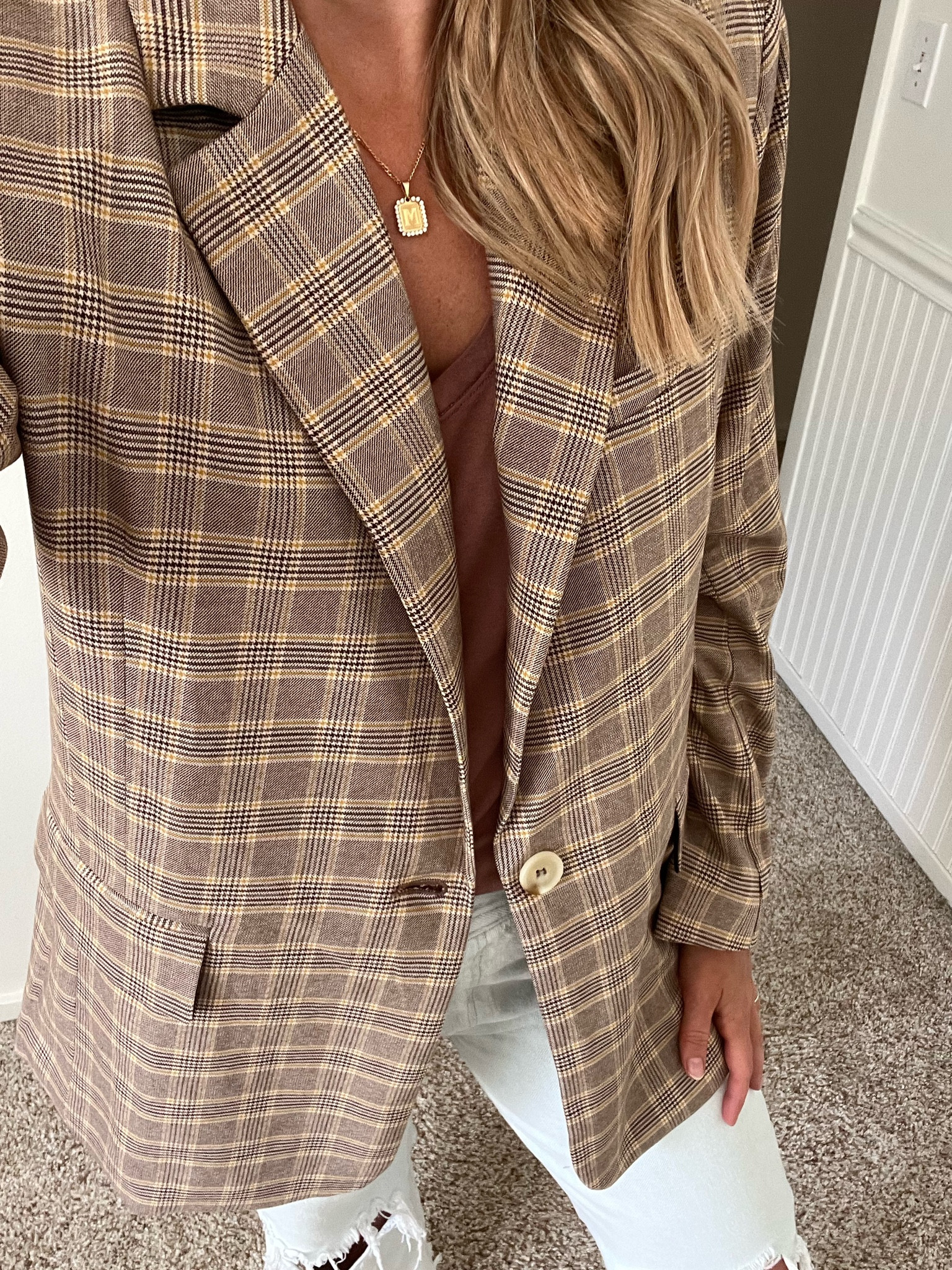 Free people clearance plaid blazer