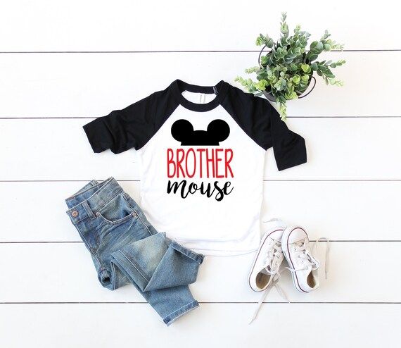Brother Mouse Raglan Shirt // Mama Mouse Brother Mouse Matching Shirt Set // Mommy And Me Shirt S... | Etsy (US)