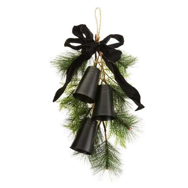 Iron Black Swag with Bells Hanging Decor, 18.5 in, by Holiday Time | Walmart (US)