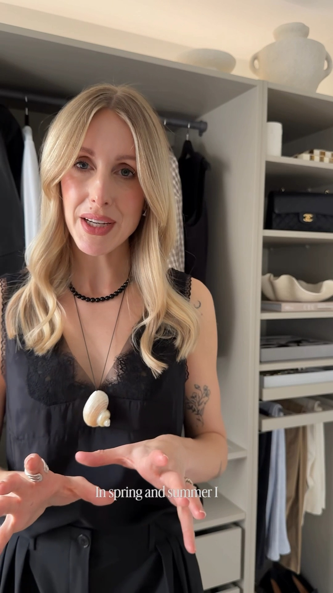 Spring summer outfit

Black satin lace trim cami
Black Zara barrel leg trousers 
Heaven mayhem shell pendant 60% off
Black bead choker necklace 



#LTKuk #LTKsale #LTKspring