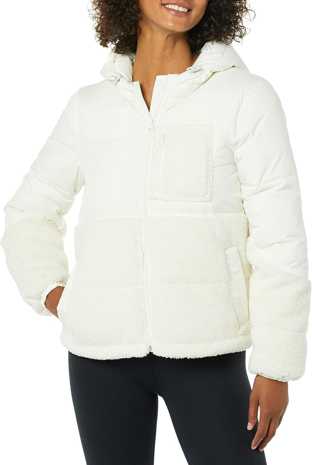 Amazon Essentials Women's Sherpa Puffer Jacket | Amazon (US)