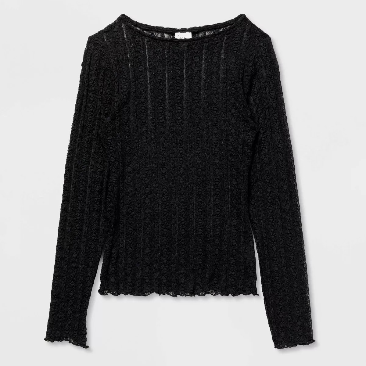 Women's Long Sleeve Lace Top - A New Day™ Black S | Target