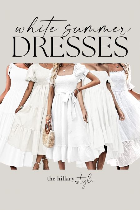 Amazon White Summer Dresses!  All can be dressed up or down, perfect for Bridal Showers, Bachelorette Parties, or Graduations! 

Amazon, Amazon Fashion, Amazon Fashion Finds, Dresses, Sundress, Linen Dress, Summer Fashion, Vacation Fashion, Look for Less, In My Closet, Concert Fashion, Graduation Fashion, Vacation Fashion, Bachelorette Party, Bridal Party Fashion, Bride Fashion, White Dress, Swiss Dot Dress

#LTKstyletip #LTKFind #LTKunder50