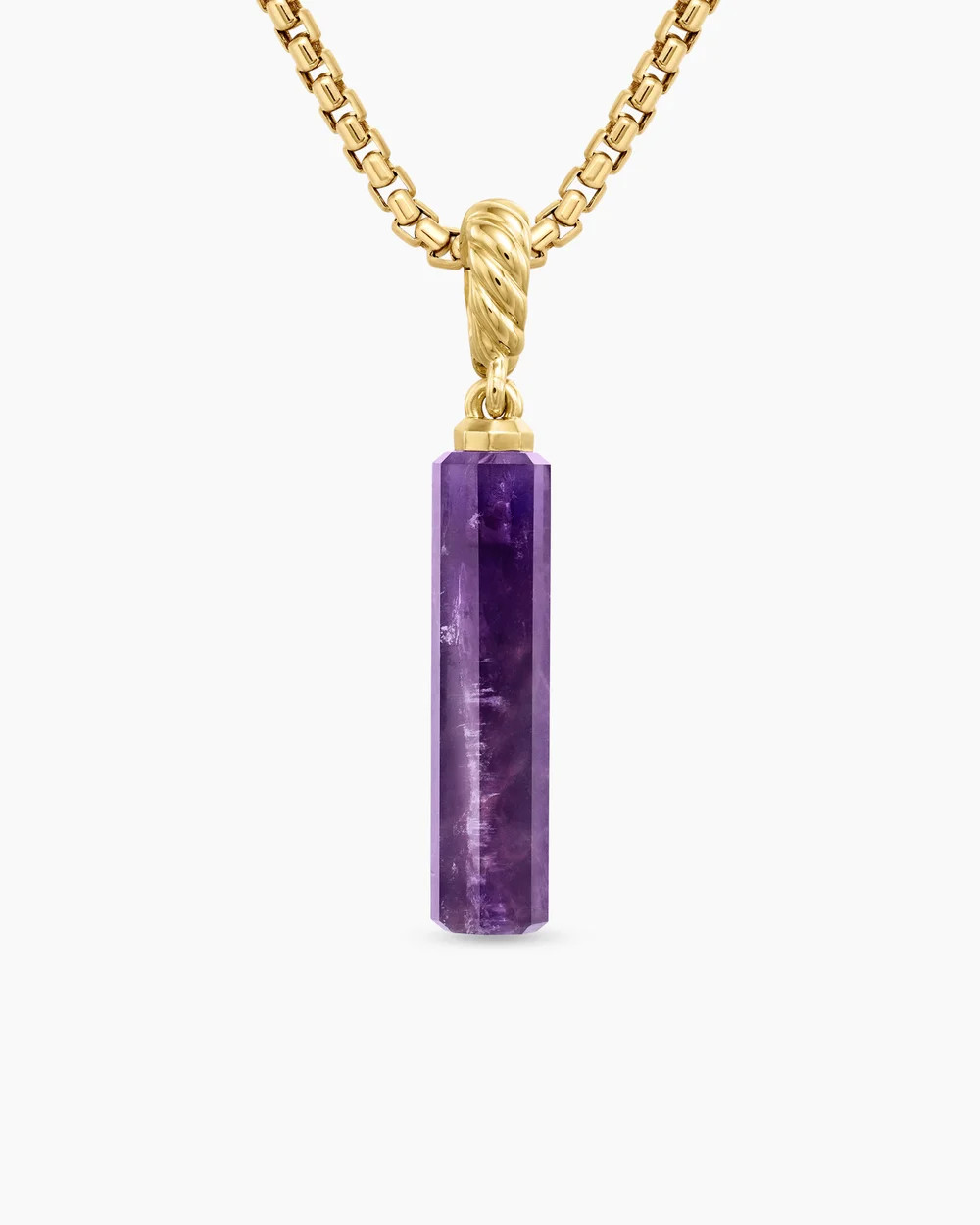 David Yurman | Barrel Amulet with Amethyst and 18K Yellow Gold, 20mm | David Yurman
