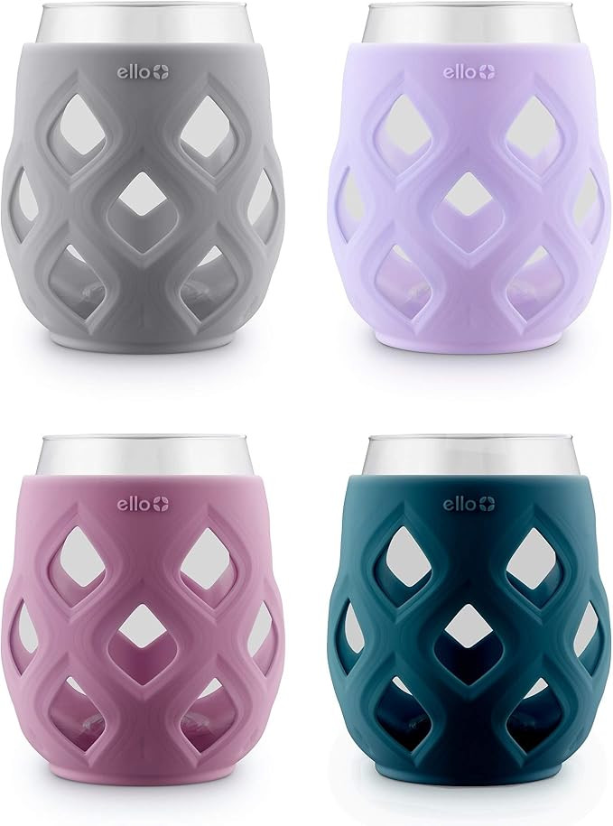 Ello Cru Stemless Wine Glass Set with Silicone Sleeves | Amazon (US)