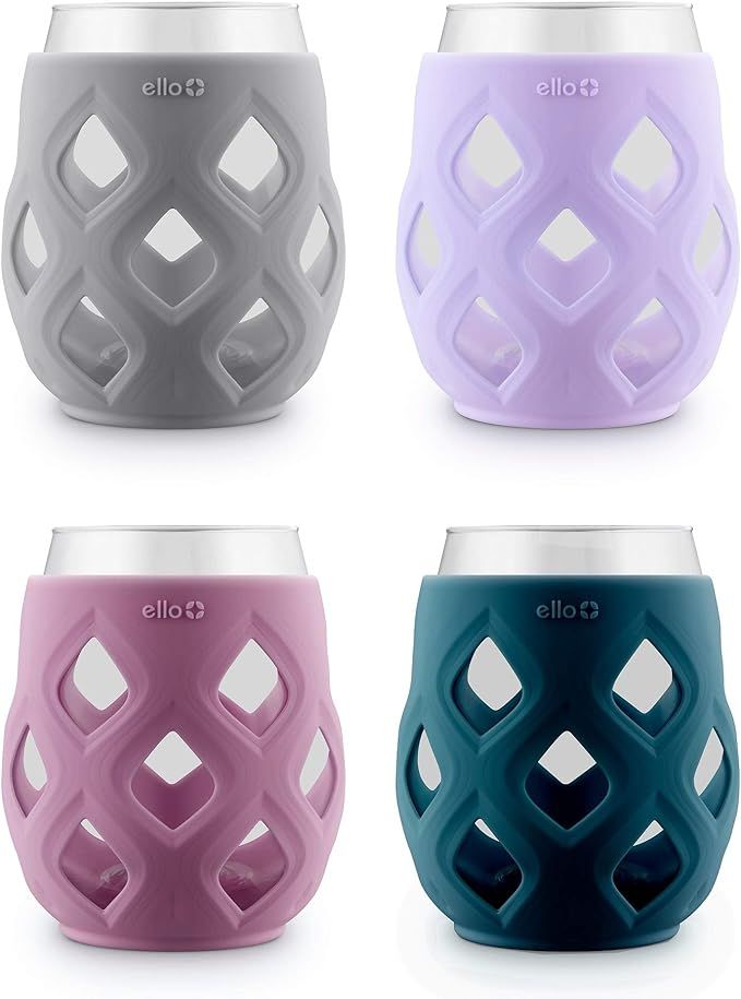 Ello Cru Stemless Wine Glass Set with Silicone Sleeves | Amazon (US)