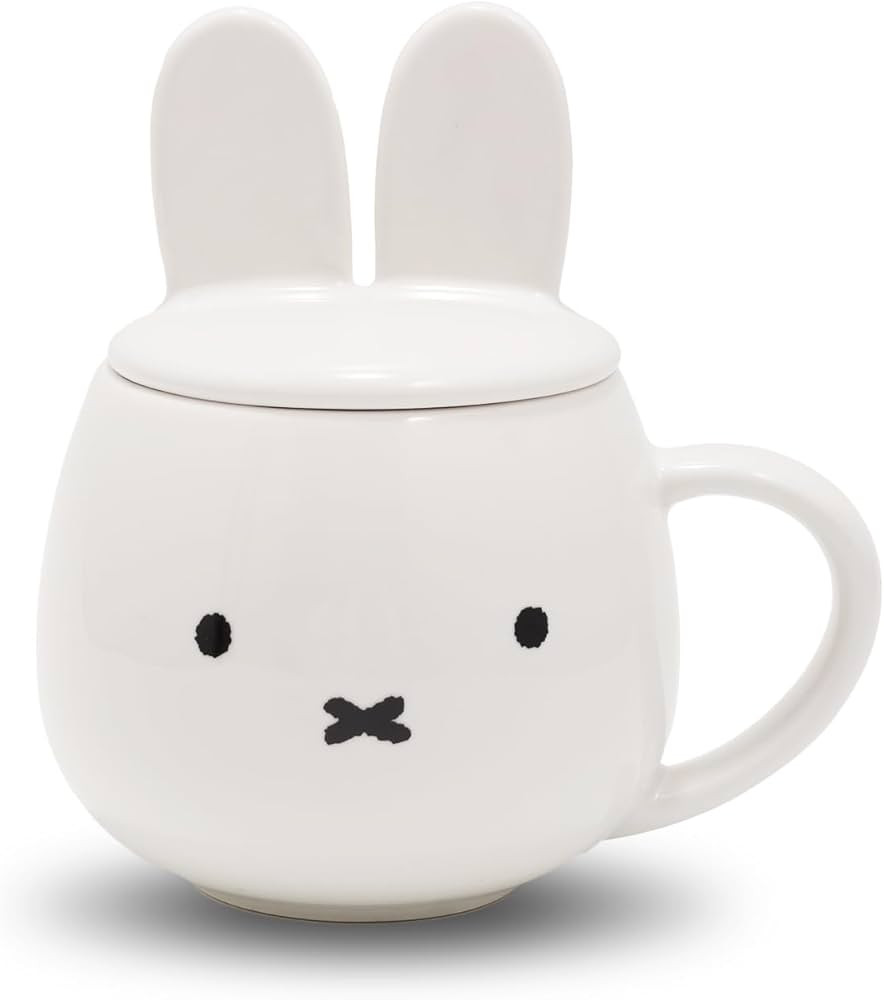 Japanese Ceramic Mug with Lid, 9.1 fl oz (270 ml), Cute Bunny Design, Dishwasher & Microwave Safe... | Amazon (US)