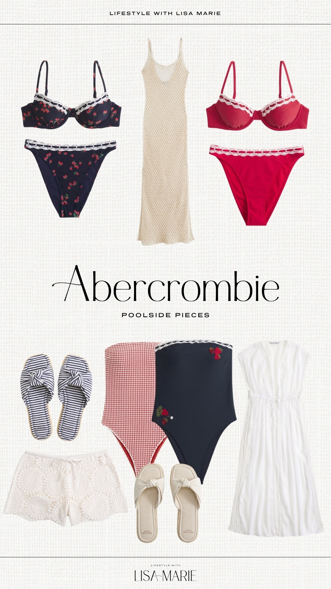 Abercrombie swim new arrivals. Abercrombie swimsuits. Abercrombie cover ups. Two piece swimsuits. Bikinis. One piece swimsuits. Crochet cover ups. Pool cover ups. Summer sandals. Bustier bikinis. Crochet shorts and dresses. 

#LTKSeasonal #LTKPetite #LTKootd