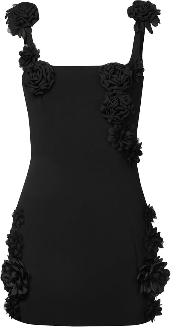 JW PEI Women's Elaina Pink Rosette Applique Mini Dress | Amazon (US)